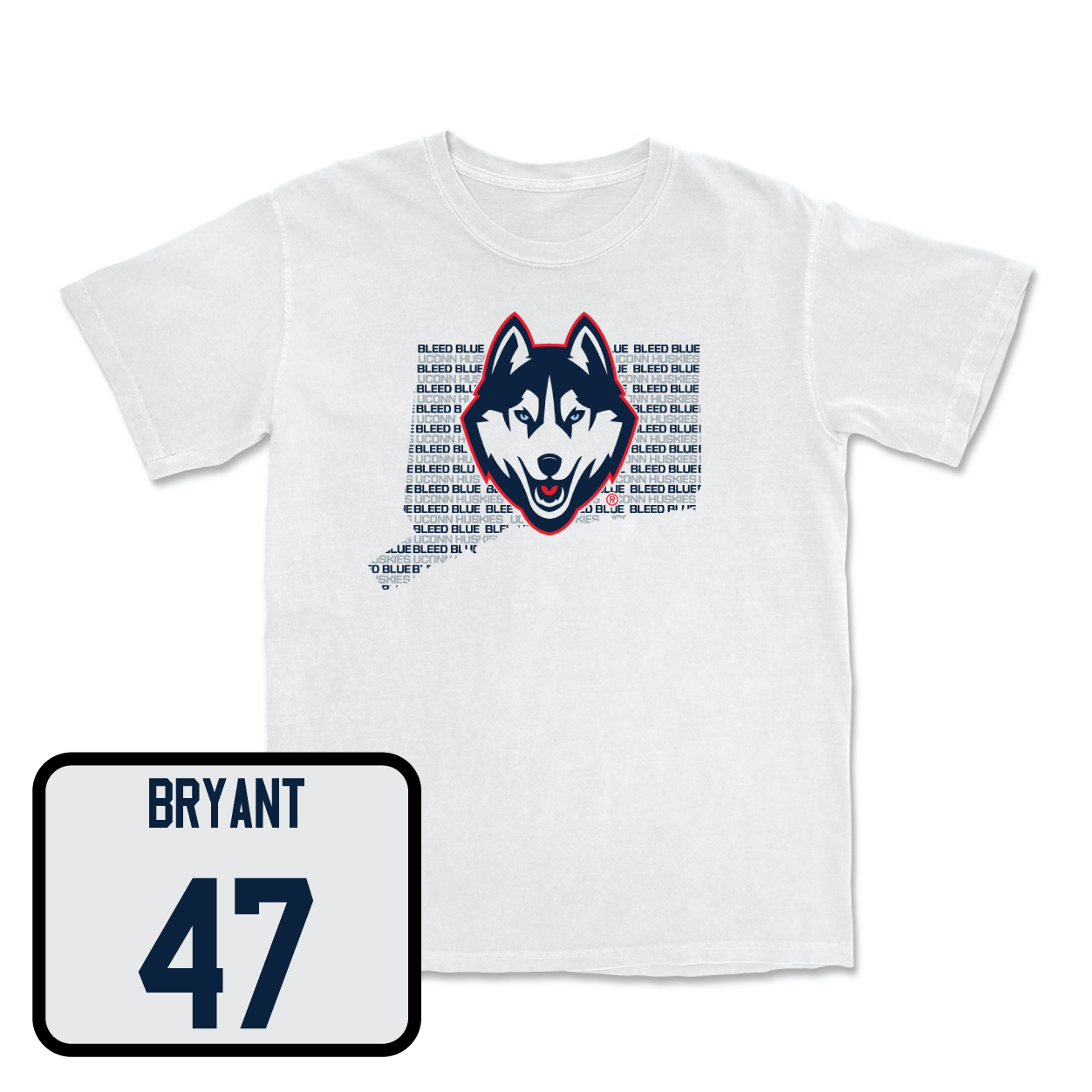 White Football Bleed Blue Comfort Colors Tee Small / Justin Bryant | #47