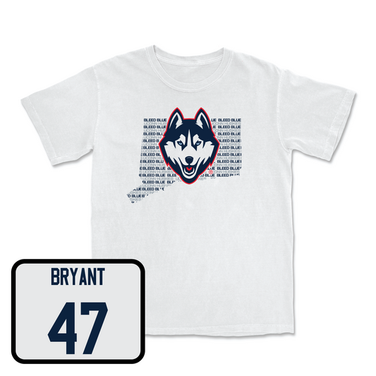 White Football Bleed Blue Comfort Colors Tee Youth Small / Justin Bryant | #47