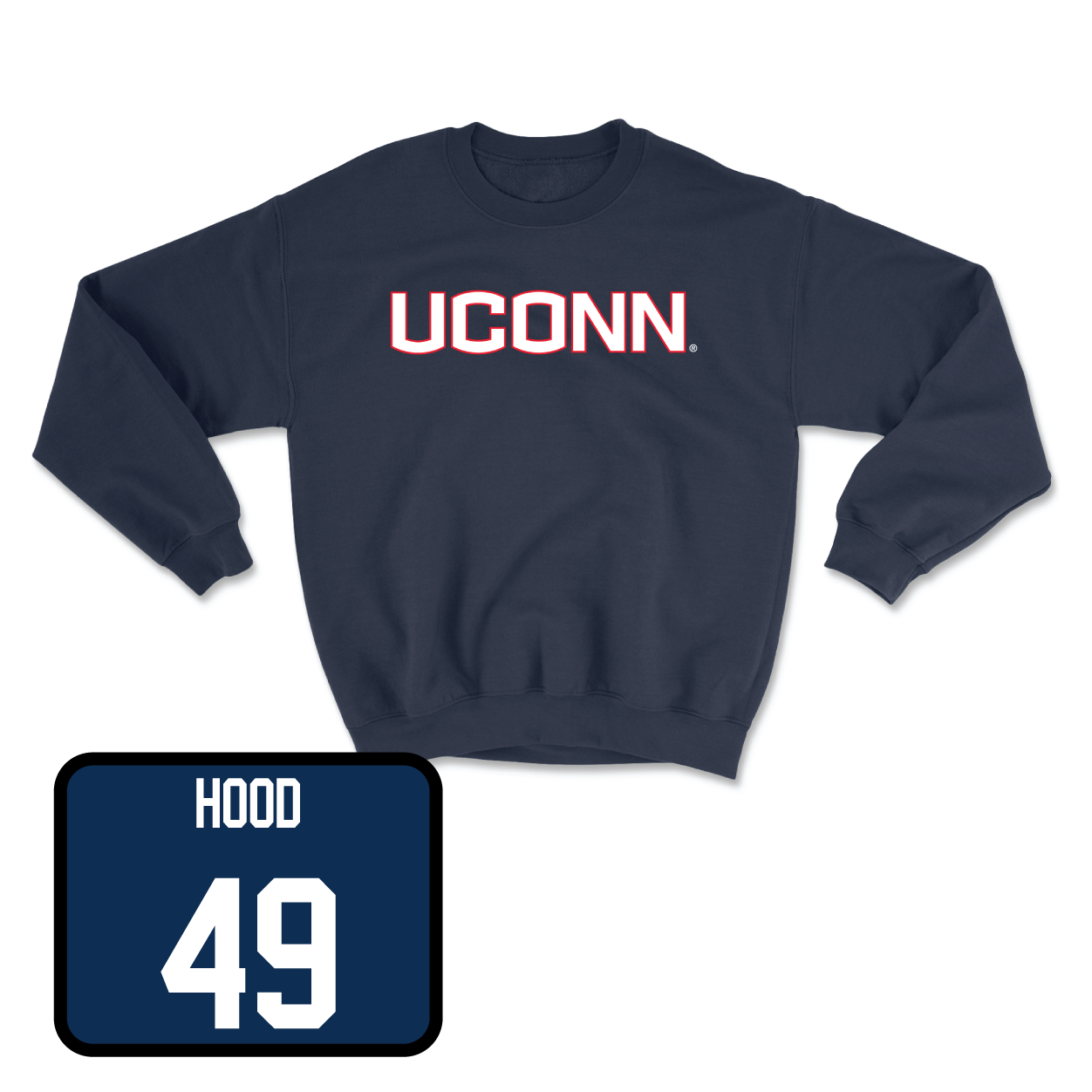 Navy Baseball UConn Crewneck Medium / JJ Hood | #49