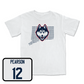 White Men's Ice Hockey Bleed Blue Comfort Colors Tee Large / Justin Pearson | #12