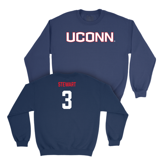 Navy Men's Basketball UConn Crewneck - Jaylin Stewart Small