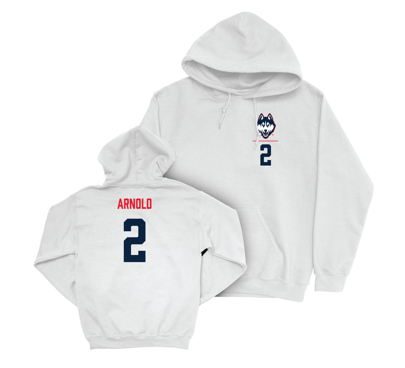 UConn Women's Basketball Logo White Hoodie - Kamorea Arnold | #2 Small