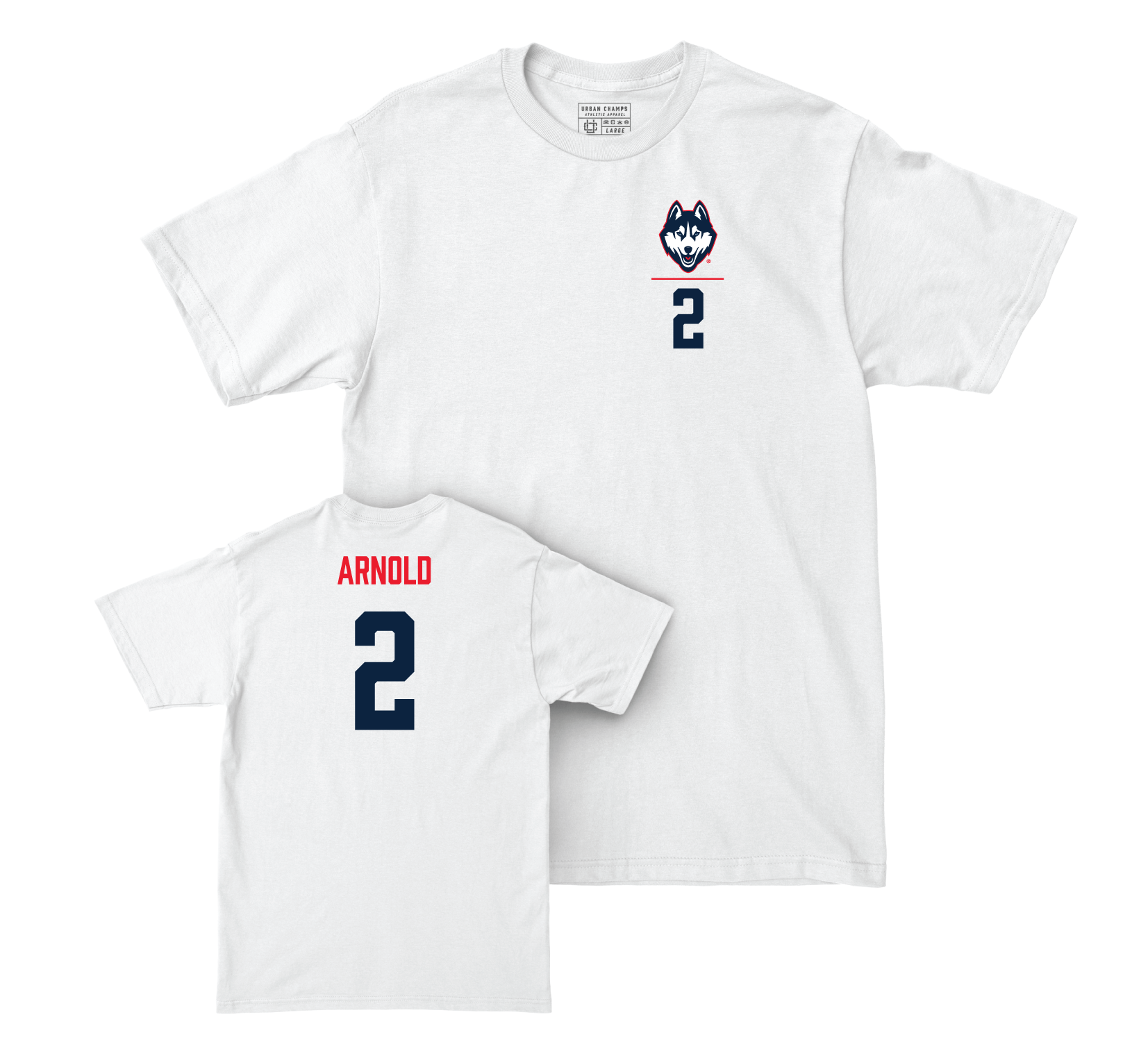 UConn Women's Basketball Logo White Comfort Colors Tee - Kamorea Arnold | #2 Small