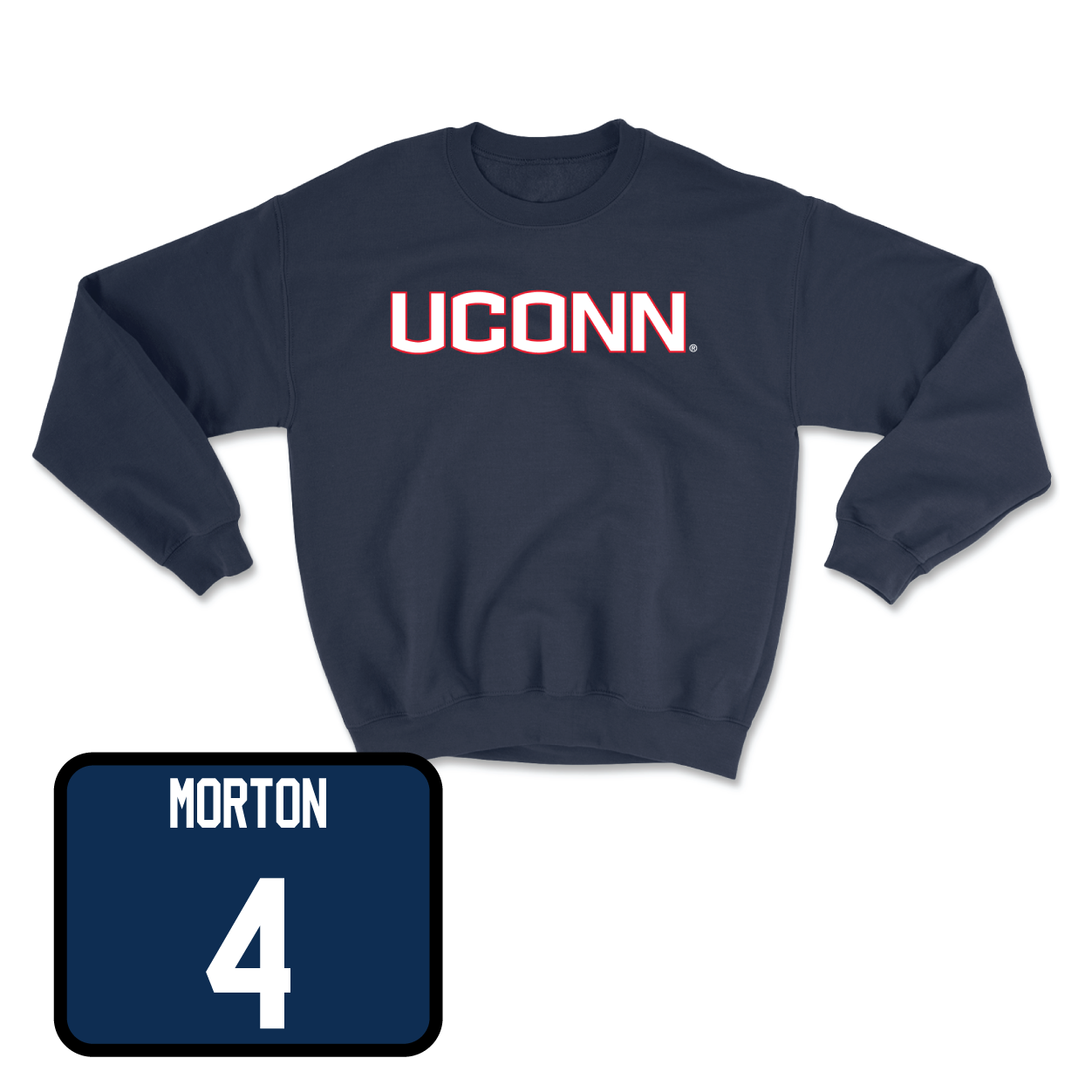 Navy Baseball UConn Crewneck Youth Large / Korey Morton | #4