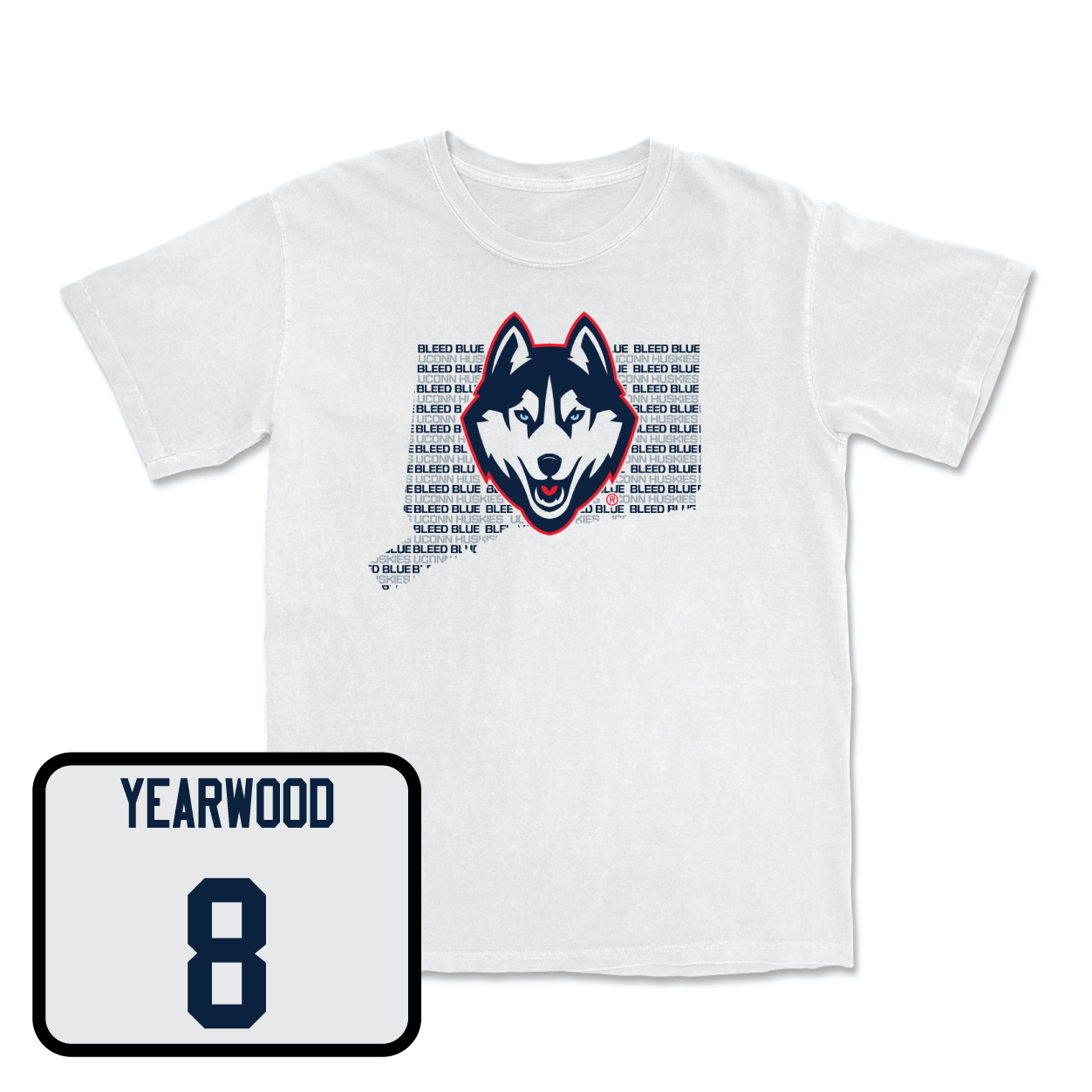 White Women's Ice Hockey Bleed Blue Comfort Colors Tee Youth Large / Kaitlyn Yearwood | #8