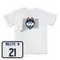 White Football Bleed Blue Comfort Colors Tee Youth Small / Lee Molette III | #21