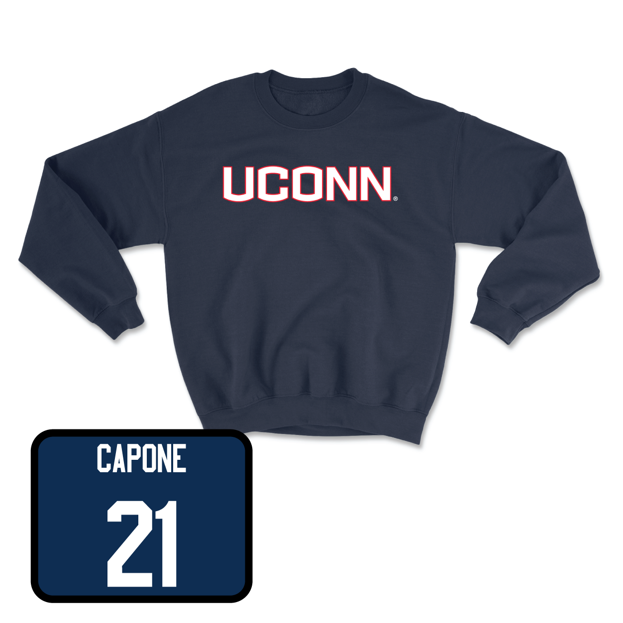 Navy Men's Ice Hockey UConn Crewneck Large / Nick Capone | #21