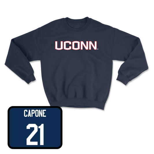 Navy Men's Ice Hockey UConn Crewneck Youth Small / Nick Capone | #21