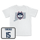 White Men's Soccer Bleed Blue Comfort Colors Tee Youth Large / Nicolas Tomerius | #15