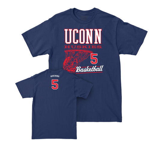 UConn Women's Basketball Hoops Navy Tee - Paige Bueckers | #5 Small