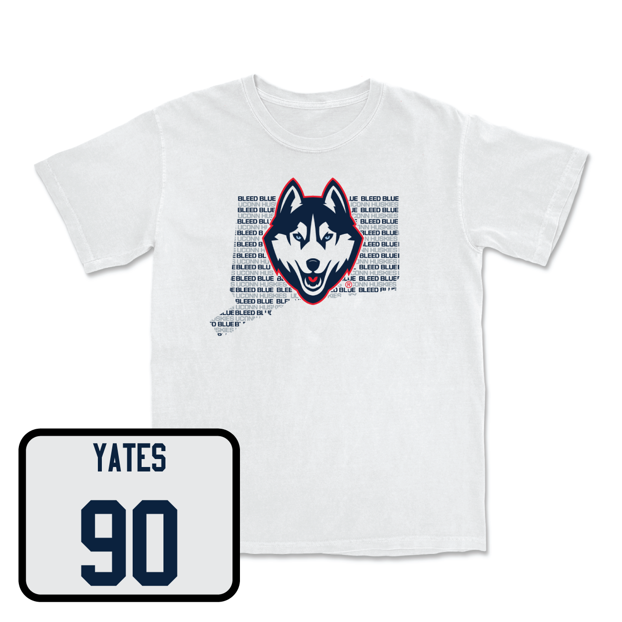 White Football Bleed Blue Comfort Colors Tee Small / Pryce Yates | #90
