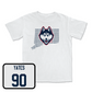 White Football Bleed Blue Comfort Colors Tee Youth Large / Pryce Yates | #90