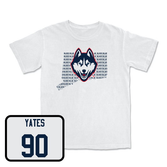 White Football Bleed Blue Comfort Colors Tee Youth Small / Pryce Yates | #90