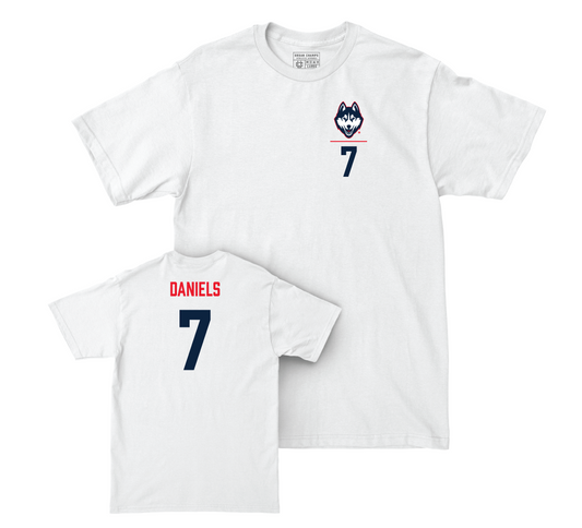 UConn Baseball Logo White Comfort Colors Tee - Ryan Daniels | #7 Small