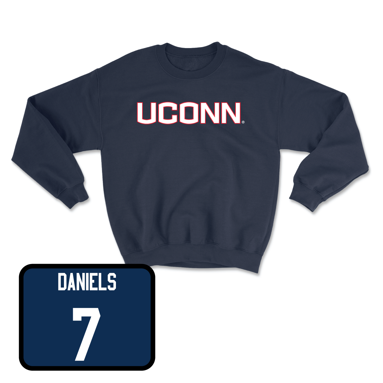 Navy Baseball UConn Crewneck Youth Medium / Ryan Daniels | #7