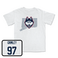 White Women's Ice Hockey Bleed Blue Comfort Colors Tee 2X-Large / Riley Grimley | #97