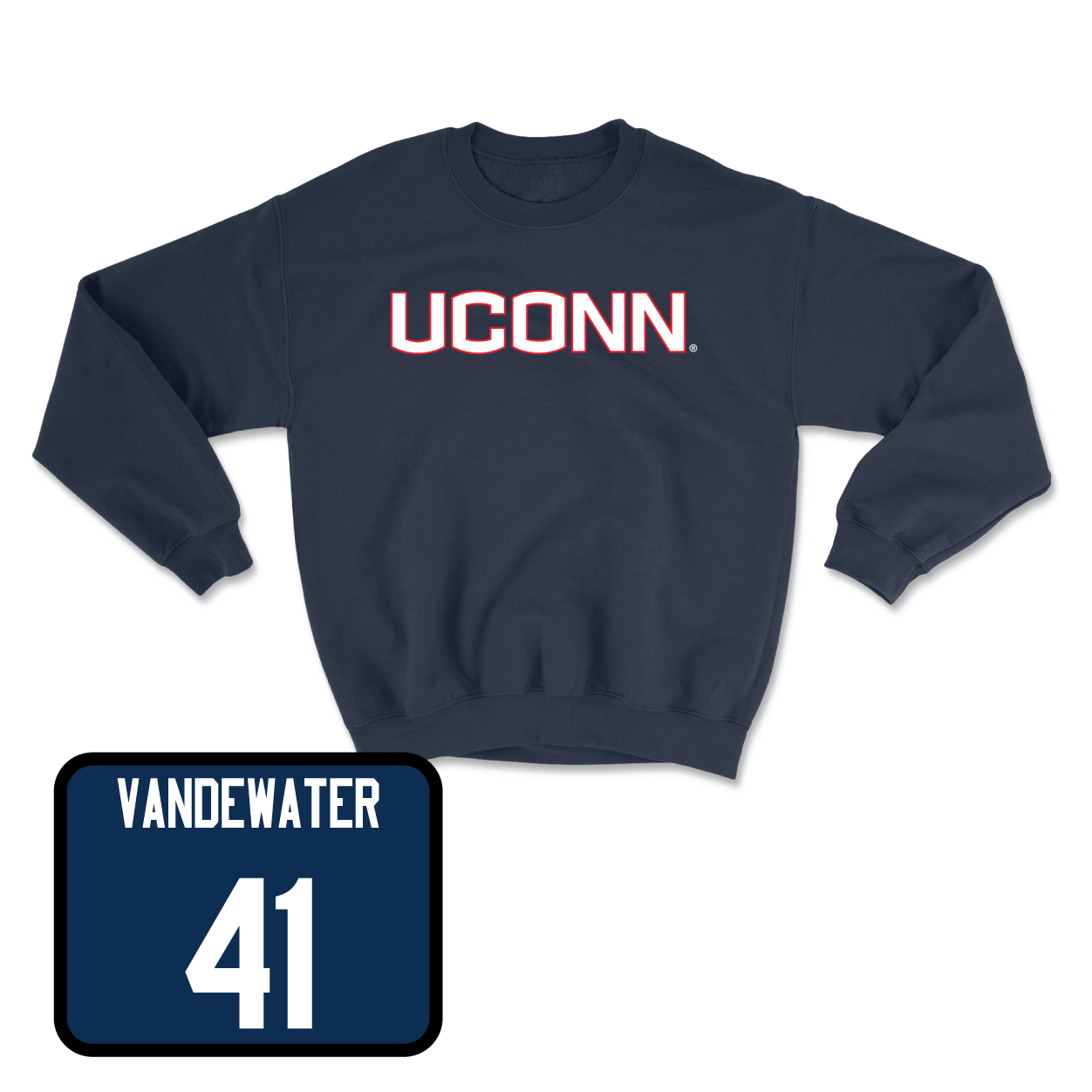Navy Baseball UConn Crewneck Small / Ryan VanDeWater | #41
