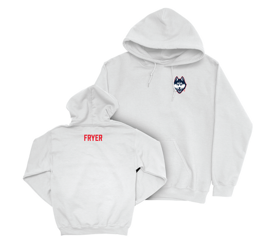 UConn Women's Track & Field Logo White Hoodie - Sinclaire Fryer Small