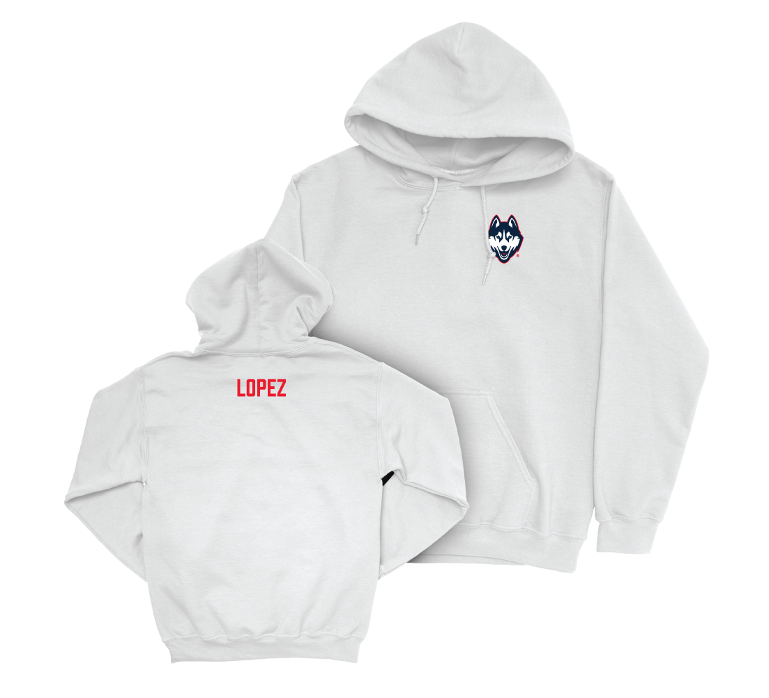 UConn Men's Golf Logo White Hoodie - Trevor Lopez Small