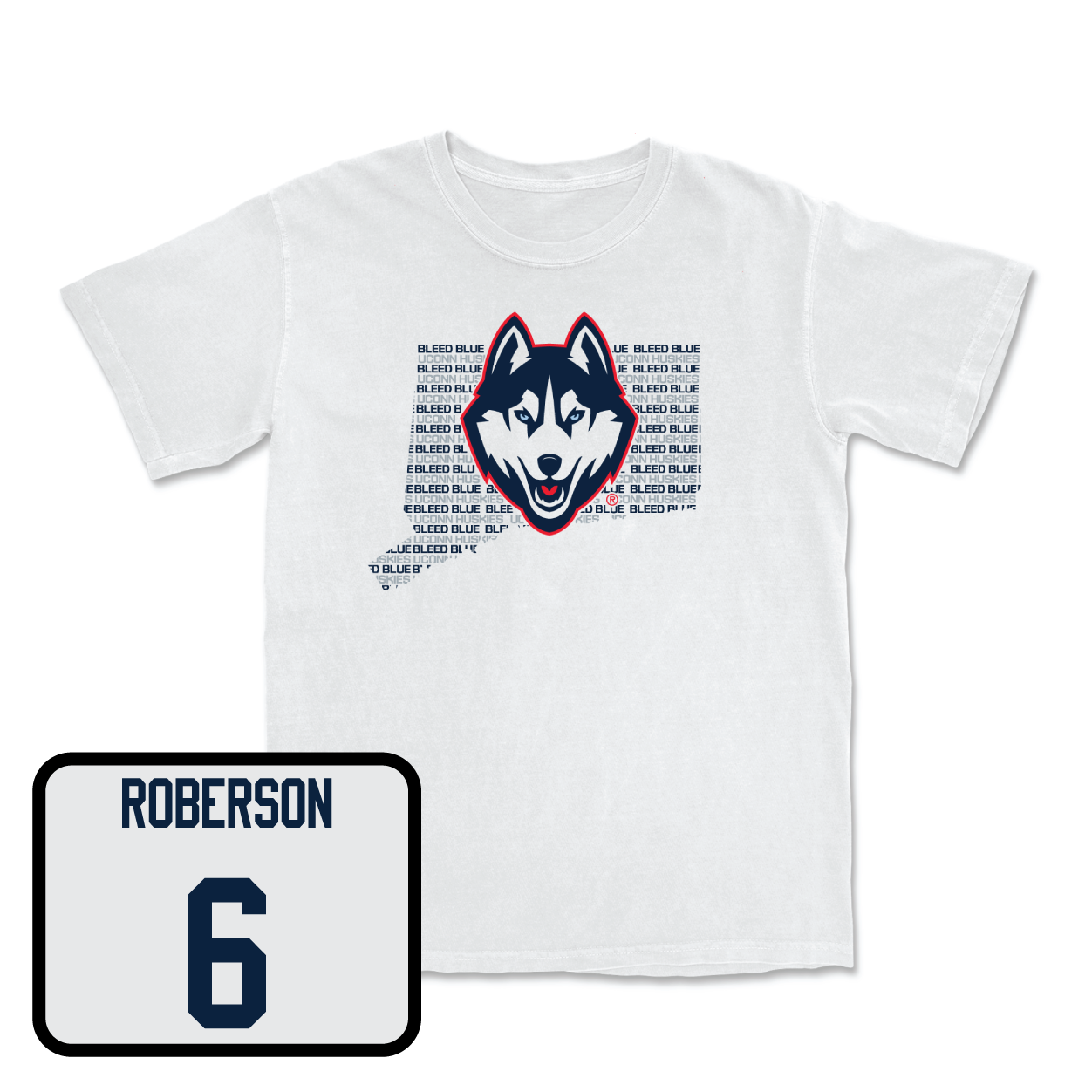 White Football Bleed Blue Comfort Colors Tee Youth Small / Ta'Quan Roberson | #6
