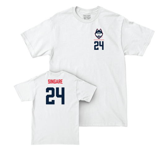 UConn Men's Basketball Logo White Comfort Colors Tee - Youssouf Singare | #24 Small