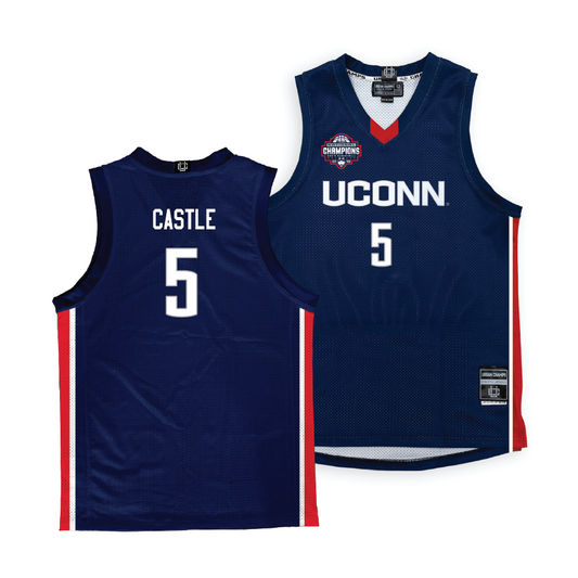 PRE-ORDER: UConn Men's Basketball National Champions Navy Jersey - Stephon Castle | #5