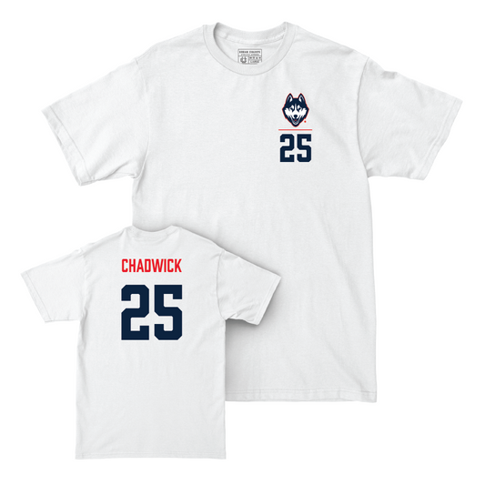 UConn Football Logo White Comfort Colors Tee   - Cam Chadwick