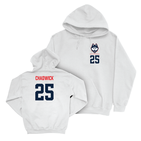 UConn Football Logo White Hoodie   - Cam Chadwick