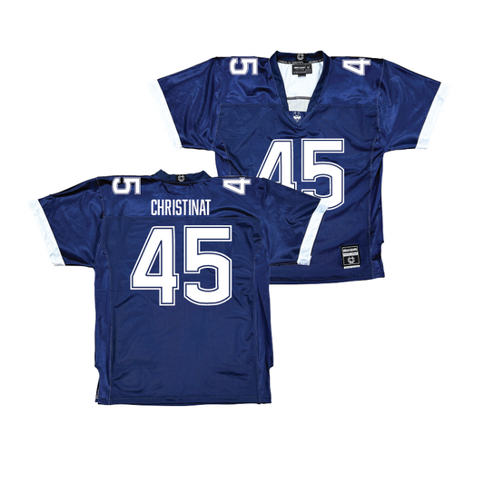 Navy UConn Football Jersey - Zachary Christinat