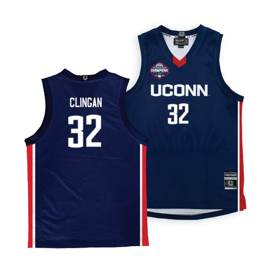 PRE-ORDER: UConn Men's Basketball National Champions Navy Jersey - Donovan Clingan | #32