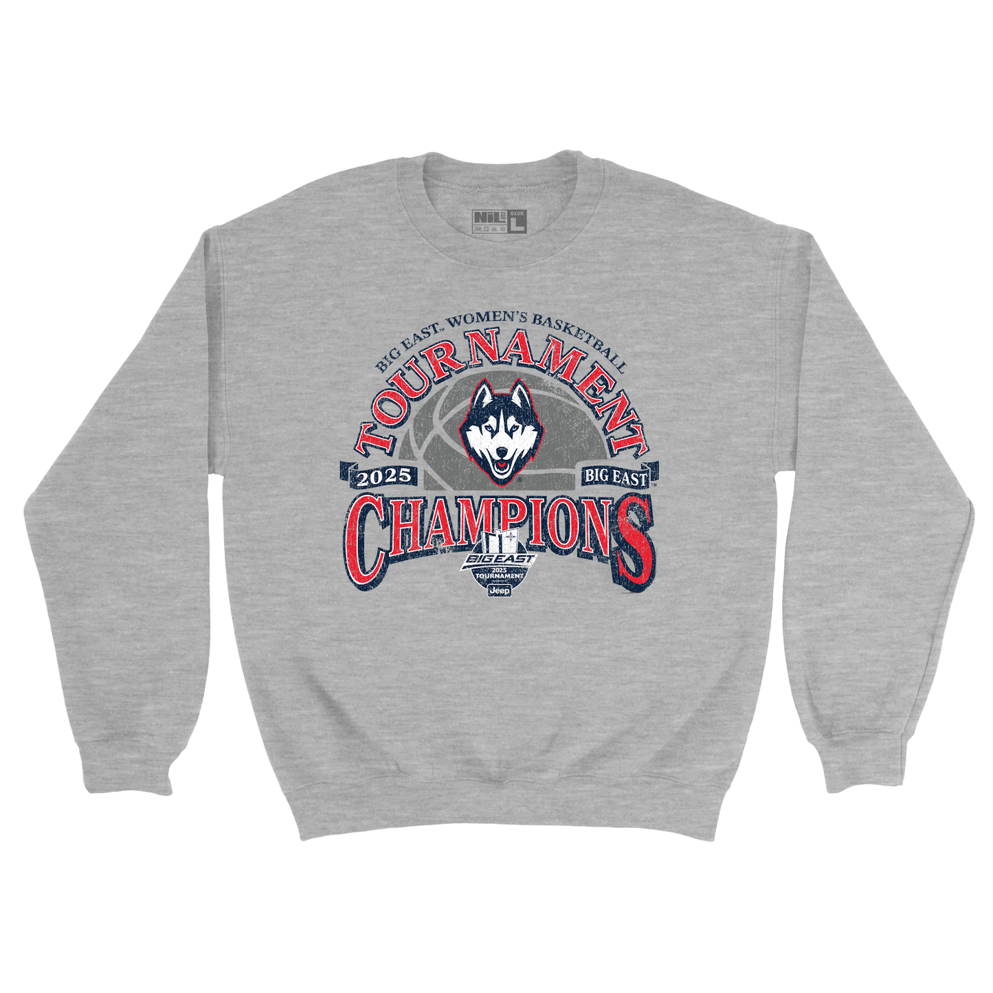 UConn Women's Basketball 2024-25 Big East WBB Tournament Champions Vintage Crew