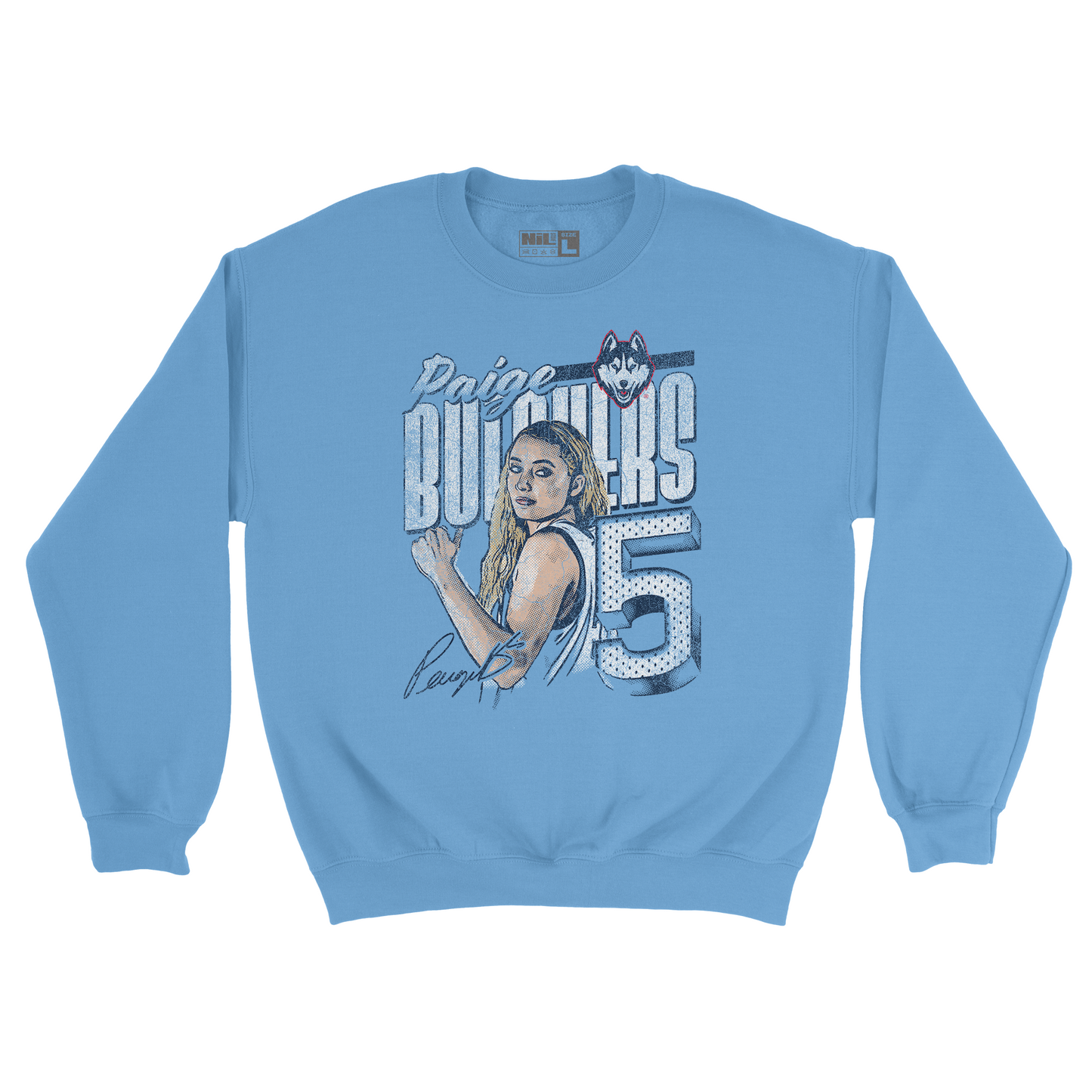 EXCLUSIVE RELEASE: Paige Bueckers Illustrated Light Blue Crew