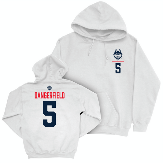 Legacy Collection: UConn Women's Basketball White Logo Hoodie - Crystal Dangerfield | #5