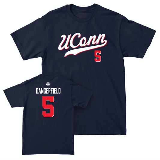 Legacy Collection: UConn Women's Basketball Navy Script Tee - Crystal Dangerfield | #5