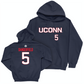 Legacy Collection: UConn Women's Basketball Navy Sideline Hoodie - Crystal Dangerfield | #5