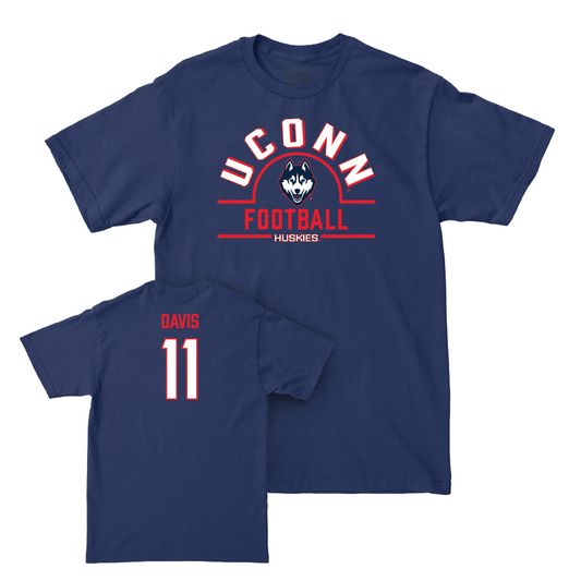 UConn Football Arch Navy Tee   - Isiah Davis