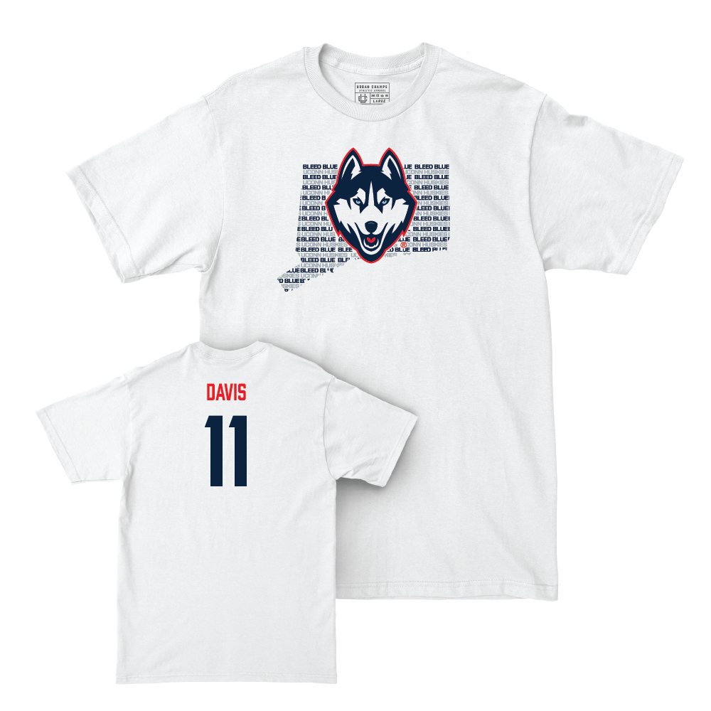 Football White Bleed Blue Comfort Colors Tee   - Isiah Davis