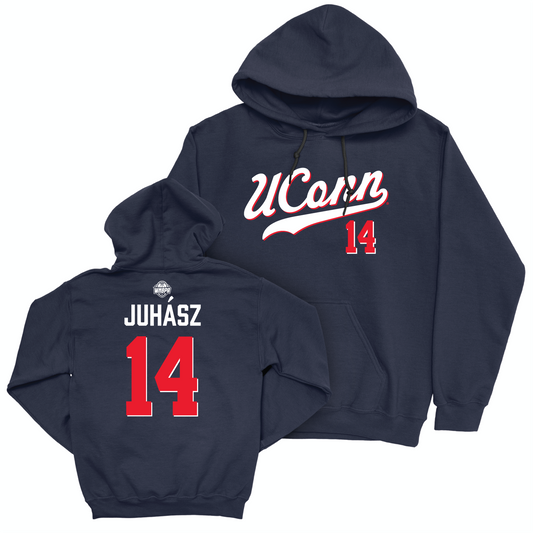 Legacy Collection: UConn Women's Basketball Navy Script Hoodie - Dorka Juhasz | #14