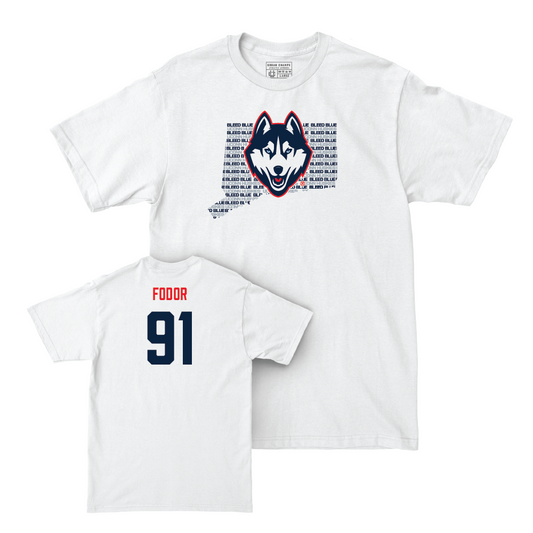 Football White Bleed Blue Comfort Colors Tee - Brady Fodor