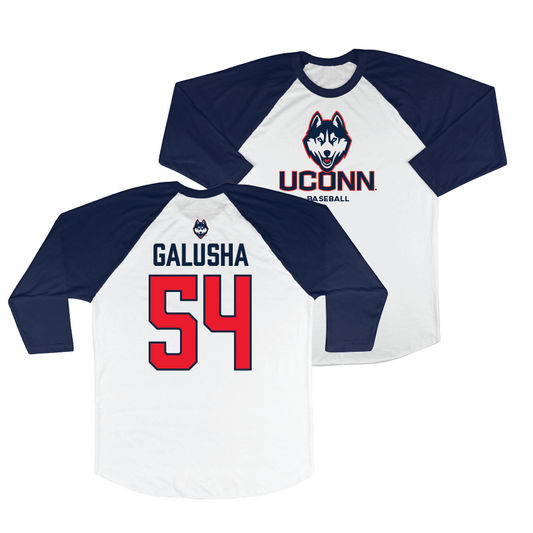 UConn Baseball 3/4 Sleeve Raglan Tee - Thomas Galusha | #54