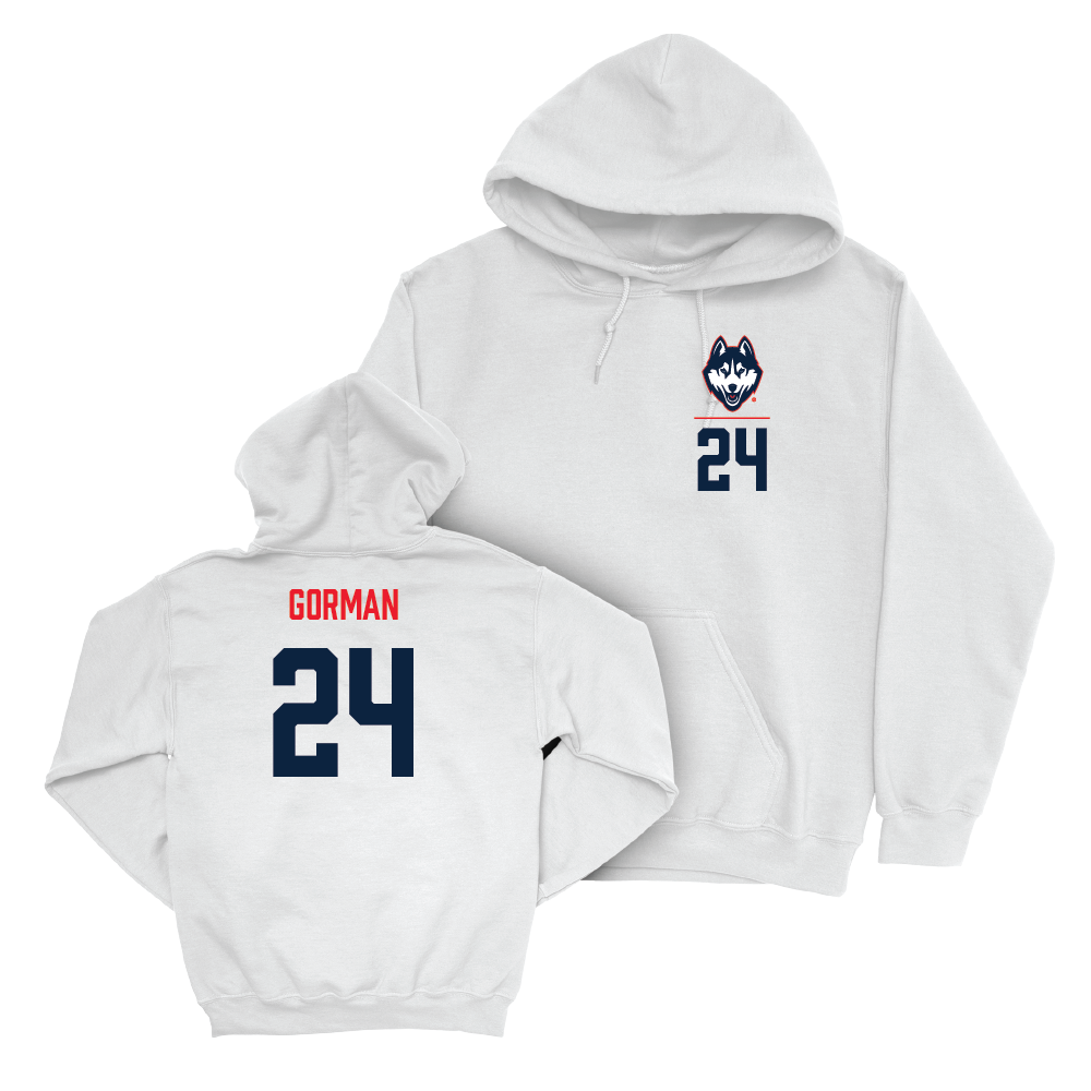 UConn Women's Soccer Logo White Hoodie  - Kileigh Gorman