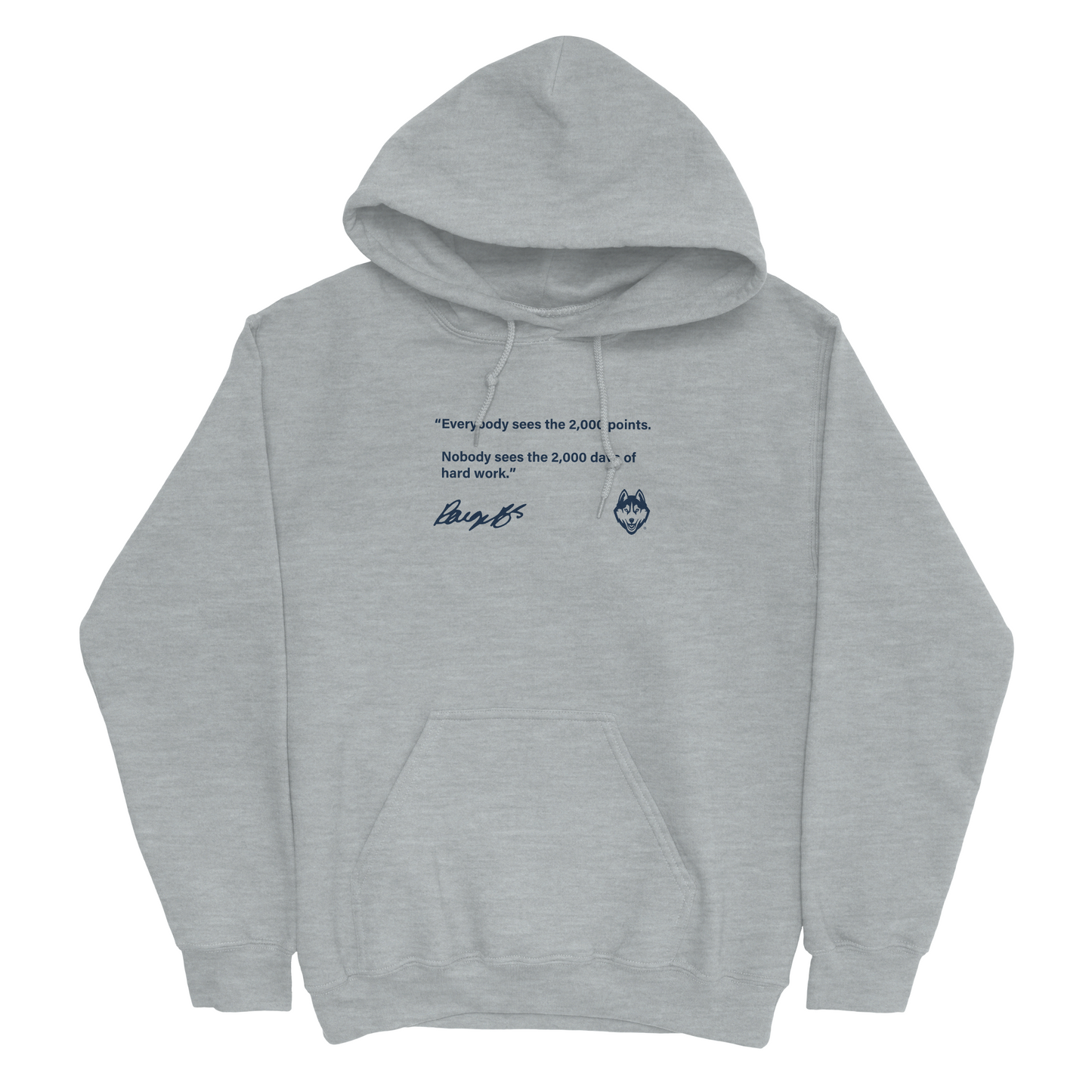 EXCLUSIVE RELEASE: Paige Bueckers 2000 points Sport Grey Hoodie