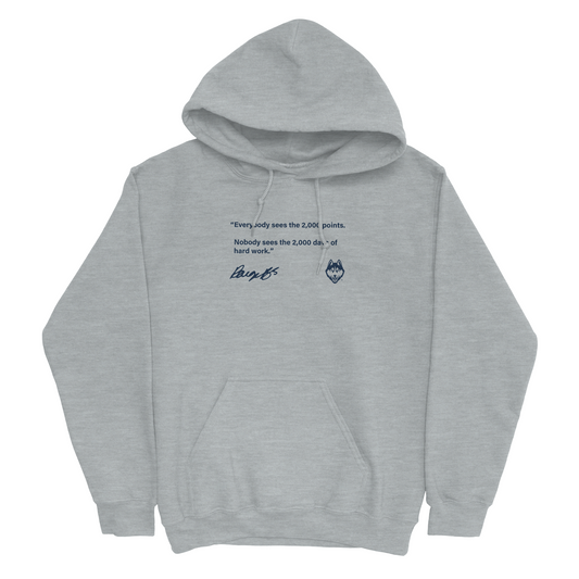 EXCLUSIVE RELEASE: Paige Bueckers 2000 points Sport Grey Hoodie