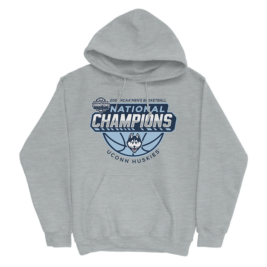 UCONN MBB 2024 National Champions Basketball Sport Grey Hoodie