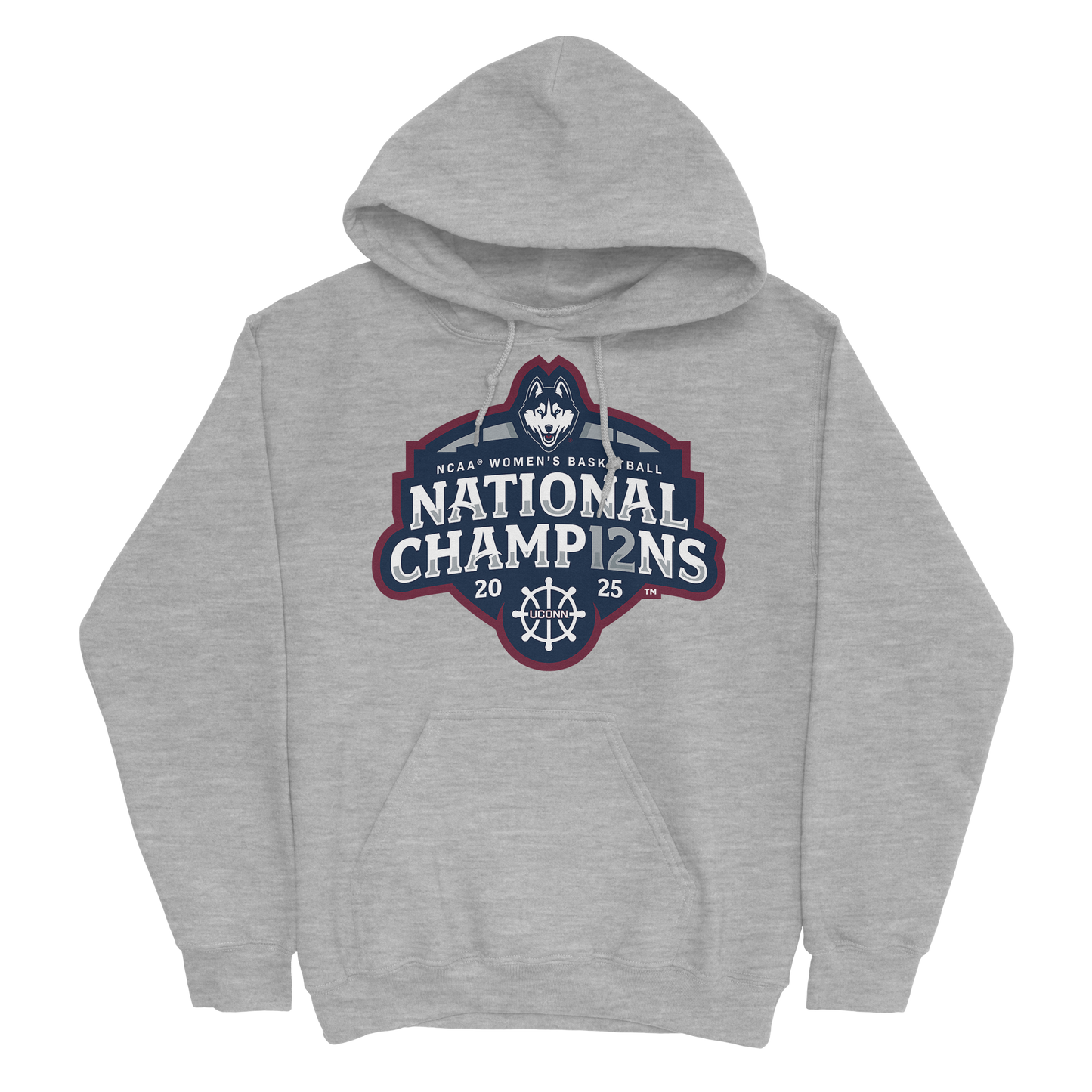 UConn Women's Basketball 2025 National Champions Sport Grey Badge Hoodie