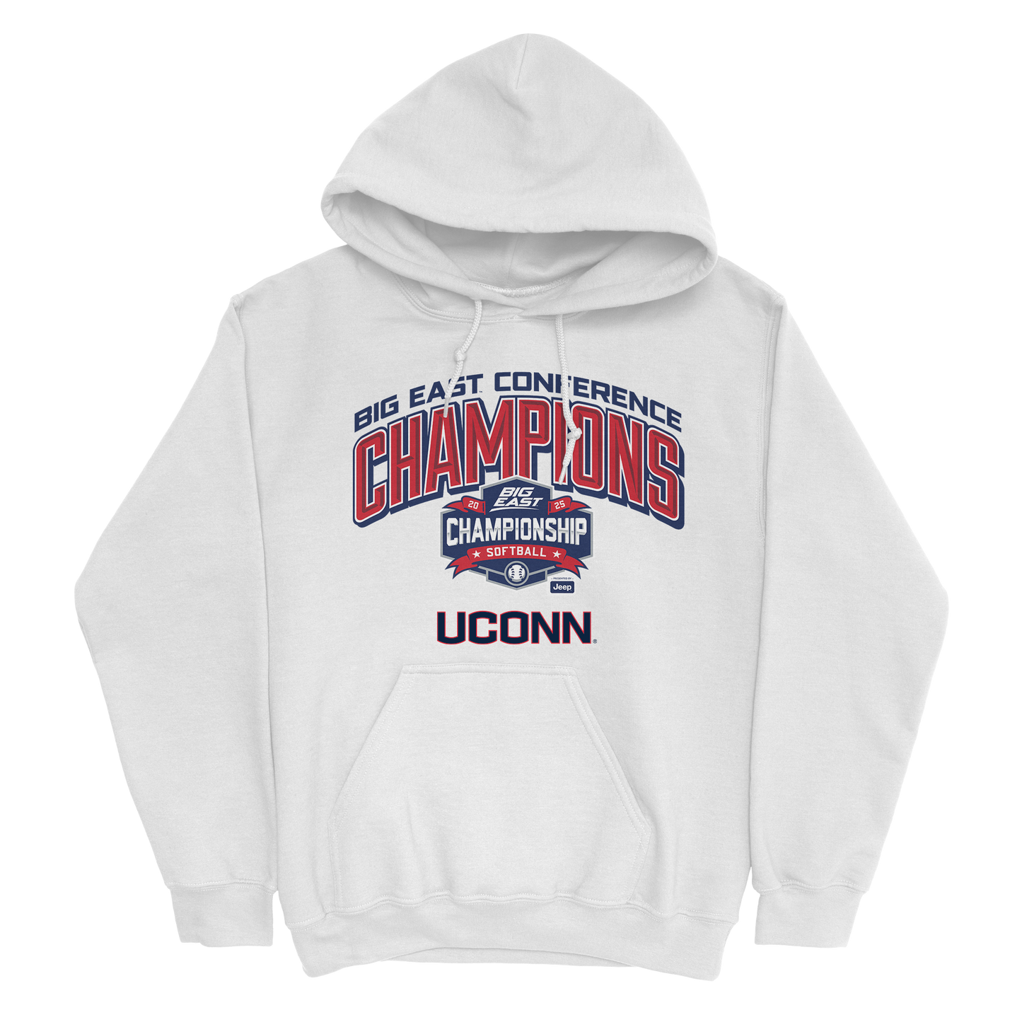 UConn Softball 2025 Tournament Champions White Hoodie