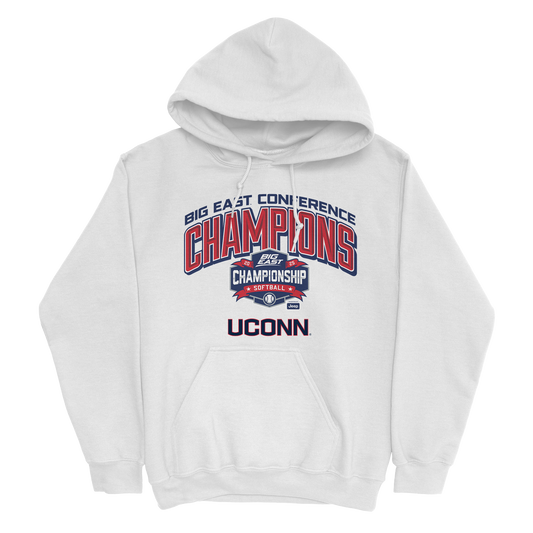 UConn Softball 2025 Tournament Champions White Hoodie