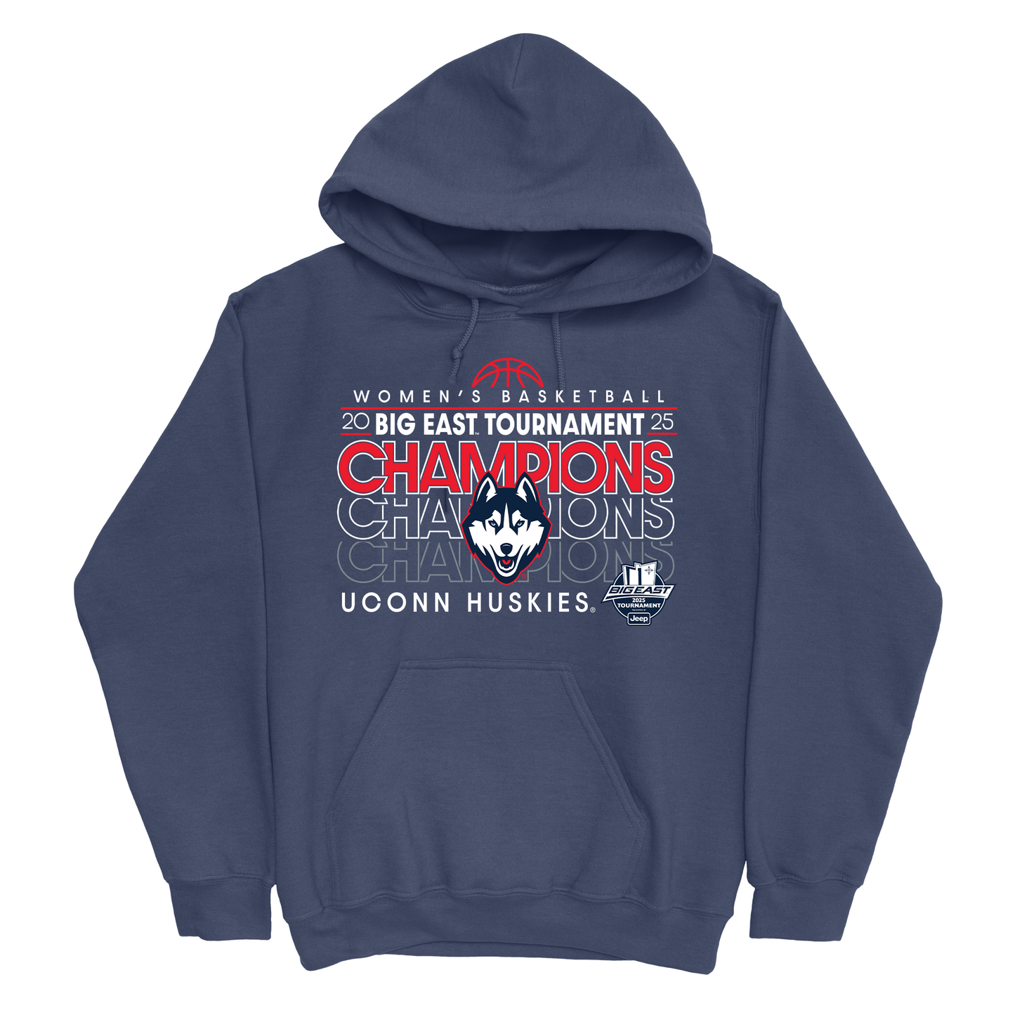 UConn Women's Basketball 2024-25 Big East WBB Tournament Champions Traditional Hoodie