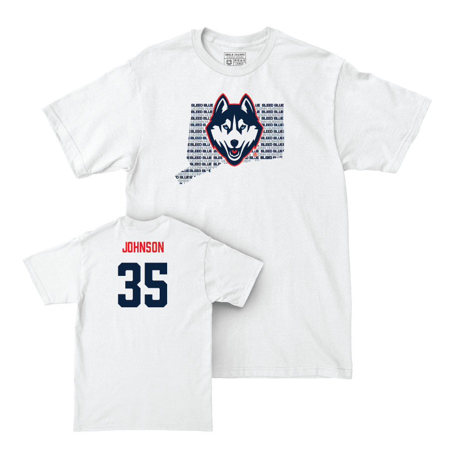 Men's Basketball White Bleed Blue Comfort Colors Tee - Samson Johnson