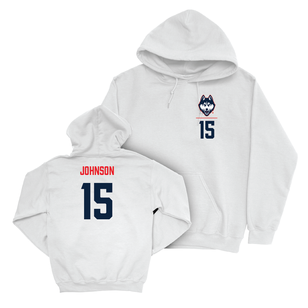 UConn Women's Soccer Logo White Hoodie  - Anaya Johnson